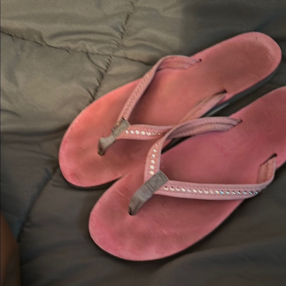 Pink Rhinestone Flip Flops